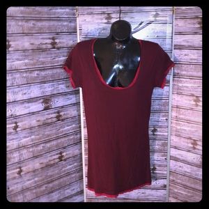 🌴KENNETH COLE•XS•SCOOP NECK•LAYERED EFFECT•SS TEE